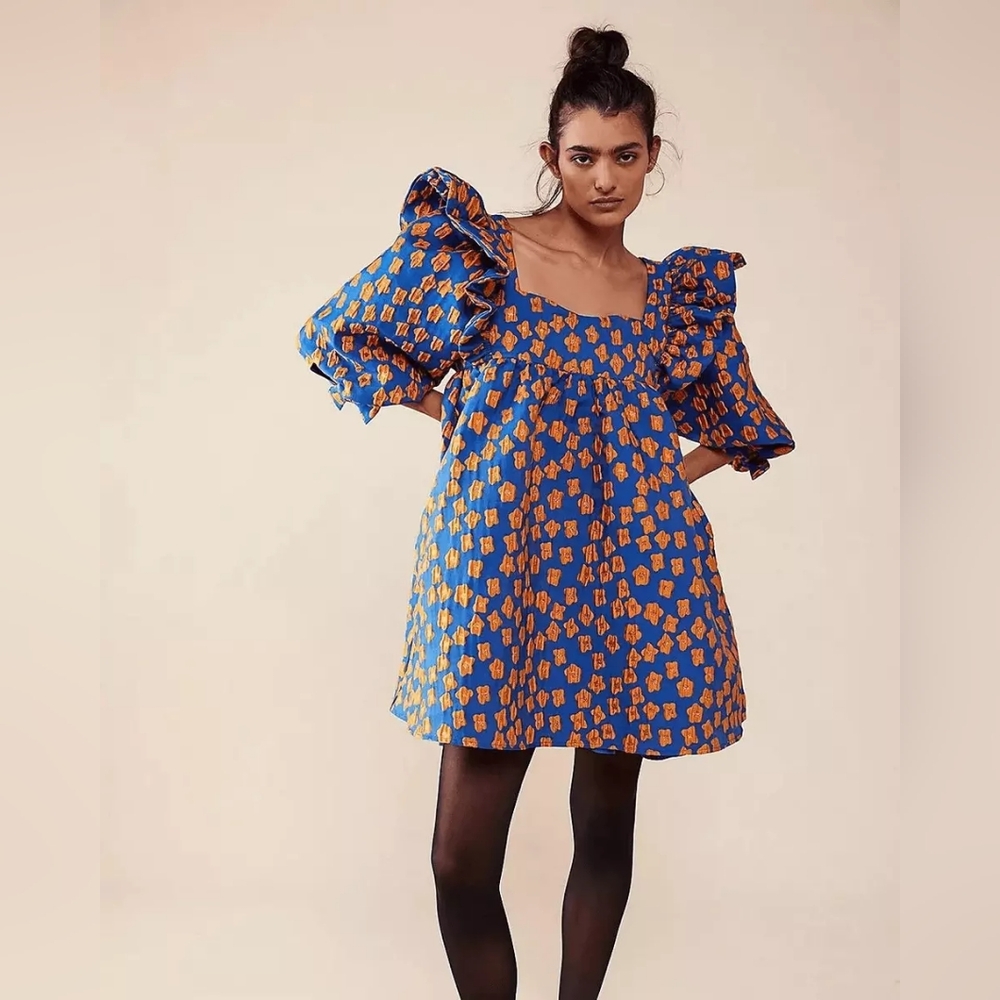 Free People Selva Negra Atomo Dress in Floral Brocade